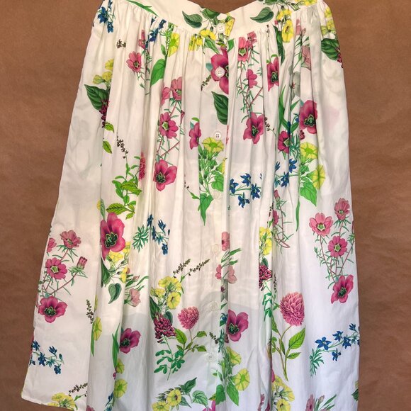 M.D.S. Stripes Floral Print Midi Length Skirt - Picture 7 of 11